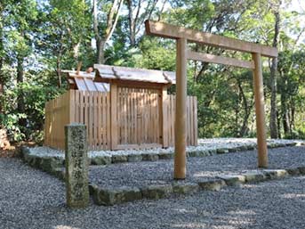 瑞々しい御社殿と社号標柱。